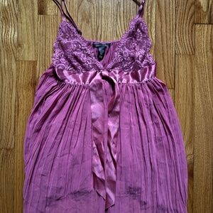 Pink Victoria's Secret babydoll slip dress with lace and satin details